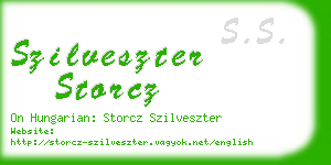 szilveszter storcz business card